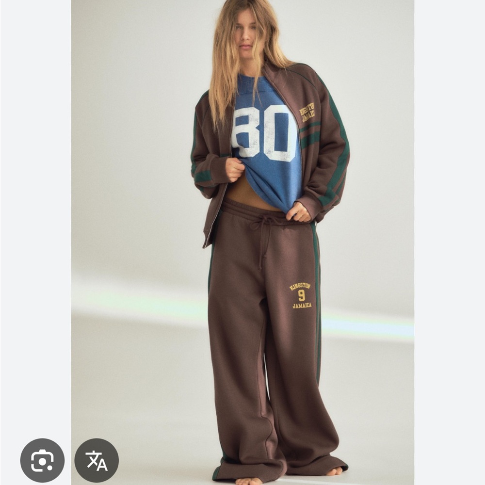 ZARA Brown Plush Pants wide legs